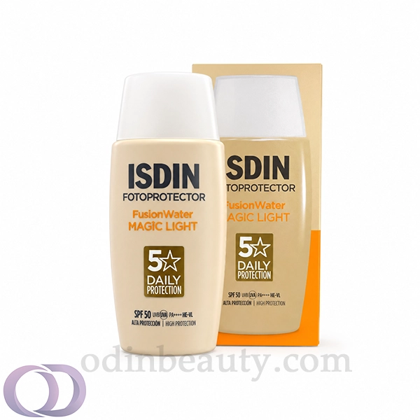 کرم ضد آفتاب رنگی ایزدین ISDIN فیوژن واتر مجیک لایت SPF 50